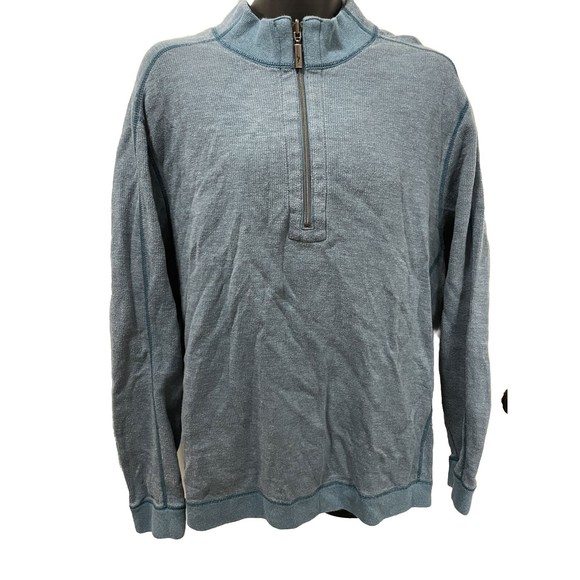 Tommy Bahama Other - Tommy Bahama Men’s Blue / Gray Flipsider Half Zip‎ Reversible Pullover-Size XL